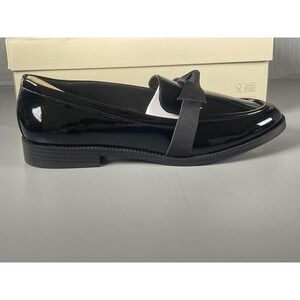 ON-34TH Shoes Womens Size 10 Black Patent Bow Loafers Flats Slip On KASANDRAP